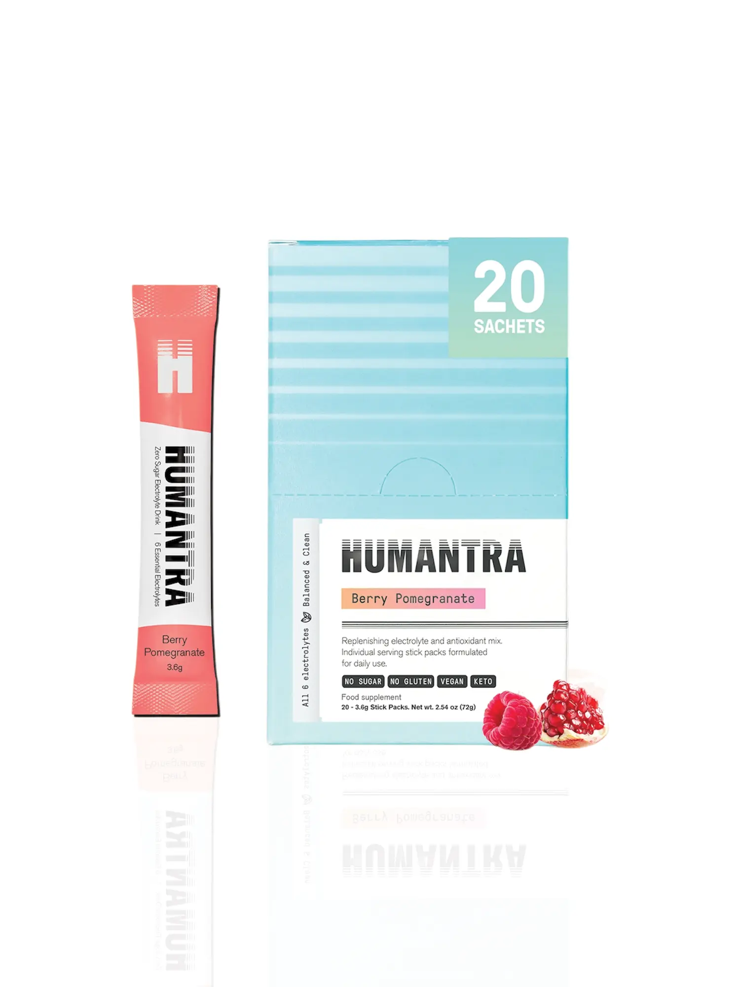 Humantra Plant Based Electrolyte | Sugar-Free Hydration - Berry Pomegranate